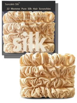 4PCS 100% Pure Mulberry Silk Hair Scrunchie Handmade Hairbands Women Hair Accessories Pure Color Natural HairTies Width 2CM
