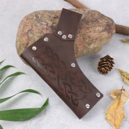 Renaissance Medieval Belt Skirt Hiking Viking Horn Design Leather Cover for Sword Frog Accessory