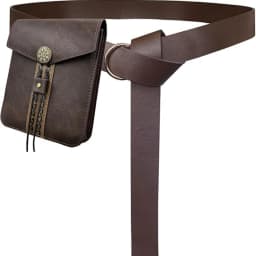 Renaissance Medieval Belt Skirt Hiking Viking Horn Design Leather Cover for Sword Frog Accessory