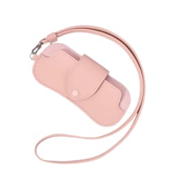 Portable Sunglasses Storage Bag Glasses Case Hanging Neck PU Leather Glasses Holder Protective Sleeve with Lanyard