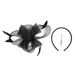 New Bridal Fascinator Bow Hat with Headband and Clips Jockey Feathered Top Hat Wedding Cocktail Tea Party Headpiece for Women