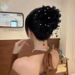 Vintage Chiffon Flower Pearls Feather Hair Claw For Women Lady Elegant Hair Ornament Headband Hair Clip Hairpin Hair Accessories