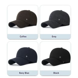 Mens Winter Baseball Cap with Ear Flaps, Baseball Winter Hats with Ear Flaps for Men Outdoor Walk Running Adjustable Size