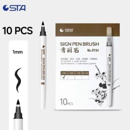 STA 4 Size Waterproof Caligraphy Pen Soft Brush Pens for Writing Letterin Drawing Sketching Art Supplies Japanes Stationer 3751
