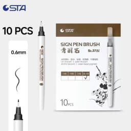 STA 4 Size Waterproof Caligraphy Pen Soft Brush Pens for Writing Letterin Drawing Sketching Art Supplies Japanes Stationer 3751