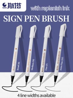 STA 4 Size Waterproof Caligraphy Pen Soft Brush Pens for Writing Letterin Drawing Sketching Art Supplies Japanes Stationer 3751