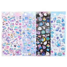 4 pcs/8 pcs Cute Bears Dessert Food 3D Puffy Stickers Adhesive Sticker DIY Diary Stationery Sticker Gift School Office Supplies