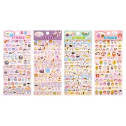 4 pcs/8 pcs Cute Bears Dessert Food 3D Puffy Stickers Adhesive Sticker DIY Diary Stationery Sticker Gift School Office Supplies