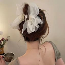 New Mesh Bow Grip Clip Female Ponytail Braid Hair Claw Clip Elegant Girl Hair Clip Hair Accessories Gift Headdress
