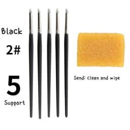 5pcs Art Silicone Brush Diy Nail Tools Color Shapers Paint Brushes Clay Sculpture Shaping Modeling Rubber Tip Artists Supplies