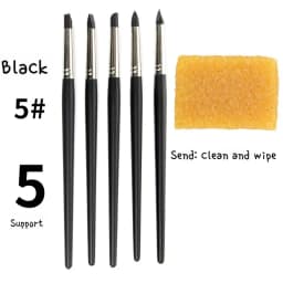 5pcs Art Silicone Brush Diy Nail Tools Color Shapers Paint Brushes Clay Sculpture Shaping Modeling Rubber Tip Artists Supplies