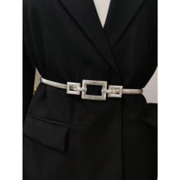 1pc Silver Elastic Metal Waist Chain Belt For Women, Suitable For Daily Wear With Dresses And Coats