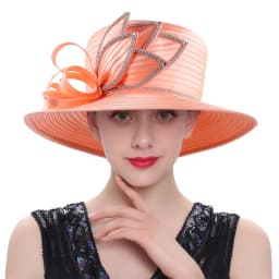 Unique Design Women Satin Cloth Church Hat Elegant Wedding Photography Top Hat Female Banquet Fancy Fascinator Formal Hat Female