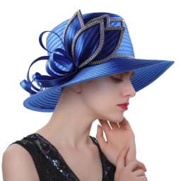 Unique Design Women Satin Cloth Church Hat Elegant Wedding Photography Top Hat Female Banquet Fancy Fascinator Formal Hat Female