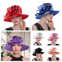 Unique Design Women Satin Cloth Church Hat Elegant Wedding Photography Top Hat Female Banquet Fancy Fascinator Formal Hat Female