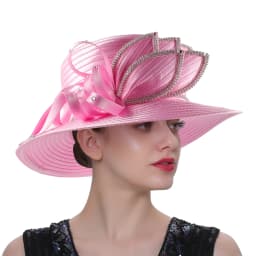 Unique Design Women Satin Cloth Church Hat Elegant Wedding Photography Top Hat Female Banquet Fancy Fascinator Formal Hat Female
