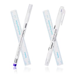 10Pcs Skin Marker Pen Kits Sterilized Package With Ruler Eyelash Extension Tool For Tattoo Piercing Scribe Skin Marker Pen