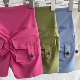 Nude High Waist Peach Butt Sport With Pocket Yoga Shorts Leggings Quick Drying Gym Training Cycling Outdoor sports Shorts