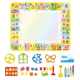 Coolplay Water Doodle Mat Coloring Drawing Mat with Reusable Magic Pens Montessori Painting Board Educational Toys Kids Gifts