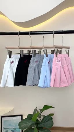 Girls' New All-Match Pleated Culottes Medium And Small Children'S Summer Skirt With Inner Safety Pants Student Uniform Skirts