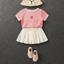 Girls' New All-Match Pleated Culottes Medium And Small Children'S Summer Skirt With Inner Safety Pants Student Uniform Skirts