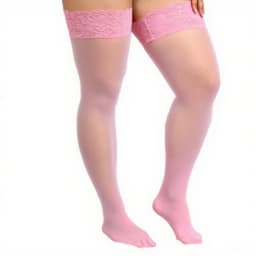 FREEAUCE Oversize Women Plus Size Black Lace Top Stay Up Anti-slip Over Thigh Knee High Elastic Sexy Fishnet Long Sock Stockings