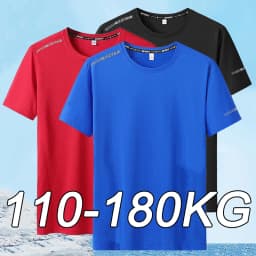 Summer T-shirt Men's 6XL7XL Large Size Ice Silk Short-sleeved Outdoor Leisure Sports Breathable Quick-drying Running Fitness Top