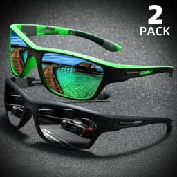 2pcs Polarized Wrap Around Sunglasses for Men and Women Fishing UV Protection Glasses Perfect for Outdoor Sports Travel Driving