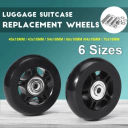 1Set Luggage Wheel Suitcase Replacement Wheels Black with Screw