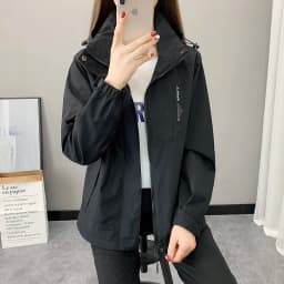 Outdoor Climbing Hiking Jacket Women Patchwork Sports Waterproof Hooded Coat Trekking Mountain Windbreaker Jackets Raincoat