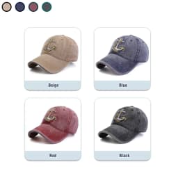 Washed Anchor Embroidered Denim Baseball Cap Outdoor Korean Style Distressed Summer Mens Cap