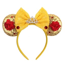 Beauty and Beast Baby Headbands Girls Belle Hair Accessories Enchanted Rose Ear Hairband Kid Crown Bow Headwear Baby Photography