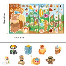 8PCS Forest Animal Stickers Cute Cartoon Account Material Phone Case Laptop Luggage Bottle Waterproof Stickers