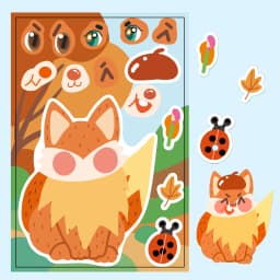 8PCS Forest Animal Stickers Cute Cartoon Account Material Phone Case Laptop Luggage Bottle Waterproof Stickers