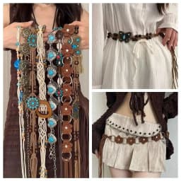 New Butterfly Tassel Waist Chain Y2K Trendy Bohemian Belt Summer Beach Accessories Vintage Flower Bohemian Belt