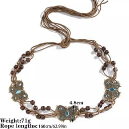 New Butterfly Tassel Waist Chain Y2K Trendy Bohemian Belt Summer Beach Accessories Vintage Flower Bohemian Belt