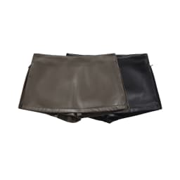 Faux Leather Mini Skirts Elegant Korean Fashion Black PU Skirts For Woman Low Rise Skirt Zip Up Split Skirt With Shorts Brown