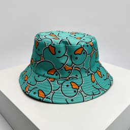 New Unisex Print Yellow Duck Bucket Hats Sunshade Double Sided Wearable Fashion Cute Casual Fisherman Caps Versatile Cartoon Ins