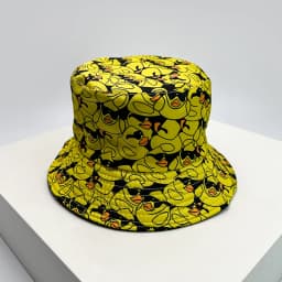 New Unisex Print Yellow Duck Bucket Hats Sunshade Double Sided Wearable Fashion Cute Casual Fisherman Caps Versatile Cartoon Ins