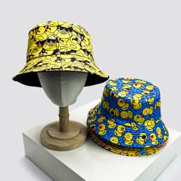 New Unisex Print Yellow Duck Bucket Hats Sunshade Double Sided Wearable Fashion Cute Casual Fisherman Caps Versatile Cartoon Ins