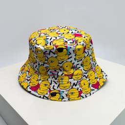 New Unisex Print Yellow Duck Bucket Hats Sunshade Double Sided Wearable Fashion Cute Casual Fisherman Caps Versatile Cartoon Ins