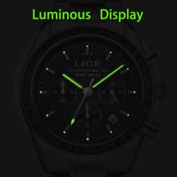 LIGE Top Brand Luxury Men Watches Luminous Calendar Business Quartz Watch Mens Sports Waterproof Stainless Steel Man Wristwatch