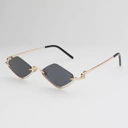 Fashion Small Polygonal Sunglasses Women Luxury Brand Metal Half Frame Sun Glasses Ladies Hipster Sexy Cat Eye Shades Vintage
