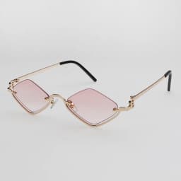 Fashion Small Polygonal Sunglasses Women Luxury Brand Metal Half Frame Sun Glasses Ladies Hipster Sexy Cat Eye Shades Vintage