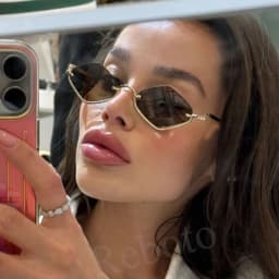 Fashion Small Polygonal Sunglasses Women Luxury Brand Metal Half Frame Sun Glasses Ladies Hipster Sexy Cat Eye Shades Vintage