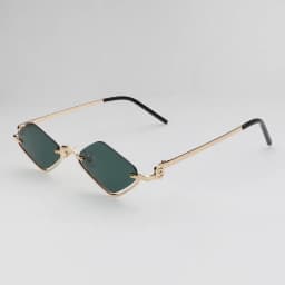 Fashion Small Polygonal Sunglasses Women Luxury Brand Metal Half Frame Sun Glasses Ladies Hipster Sexy Cat Eye Shades Vintage