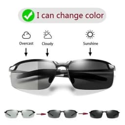 Day and Night Vision Sunglasses Polarized Smart Photochromic Sun Glasses for Man Woman Camping Fishing Driving Climbing Cycling
