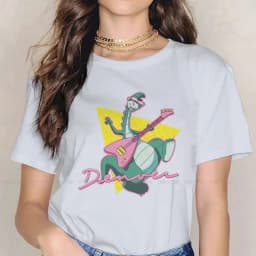 Less Round Collar TShirt Denver the Last Dinosaur Jeremy Cartoons Fabric Classic T Shirt Woman Clothes New Oversized Big 61539