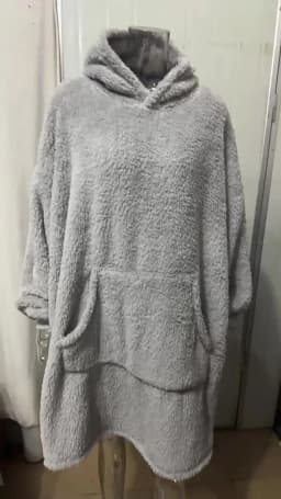 2024 Winter Women Double-faced Fleece Hoodie Blanket Oversize Large Pocket Warm Couple Loose Sweatshirts Women And Men Robe