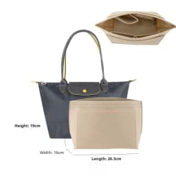 Purse Organizer Insert for Handbags, Felt Bag Organizer for Tote & Purse,  Compatible with longchamp
